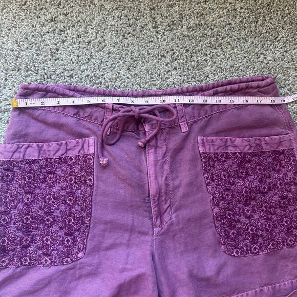 Sundance Purple Zinovia Shorts, embroidered, boho, linen, Size Large - Picture 4 of 8